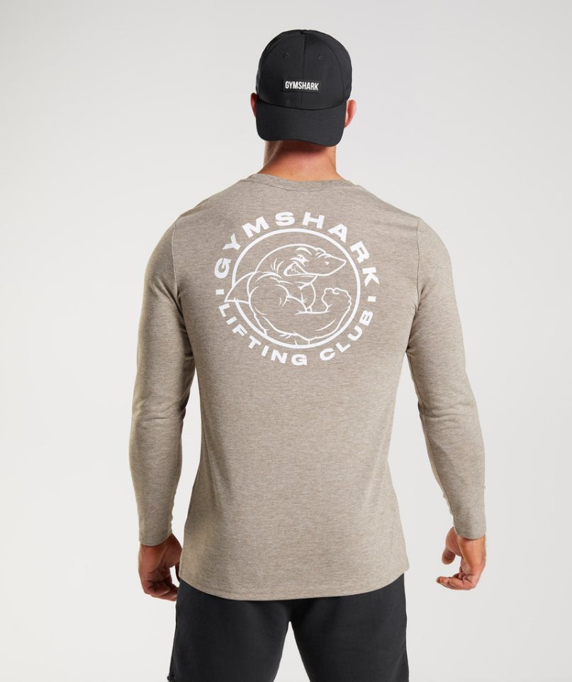 Men's Gymshark Legacy Long Sleeve T-Shirts Grey | NZ 9QXLCG